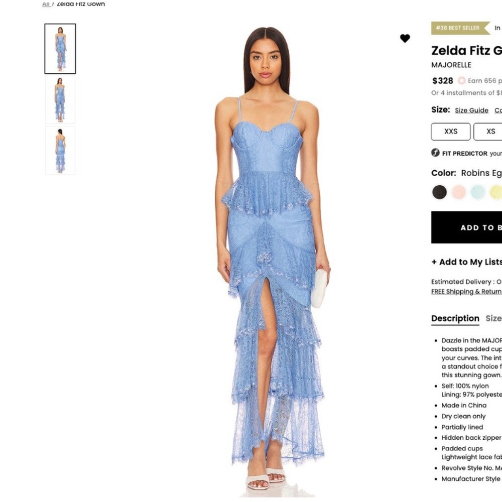Zelda Fitz Majorelle Blue Lace Maxi Dress